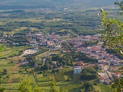A view from a top od Cross Mountain in Medjugorje to the parish andd church of Saint James the Great. One of my favorite destination in Medjugorje.